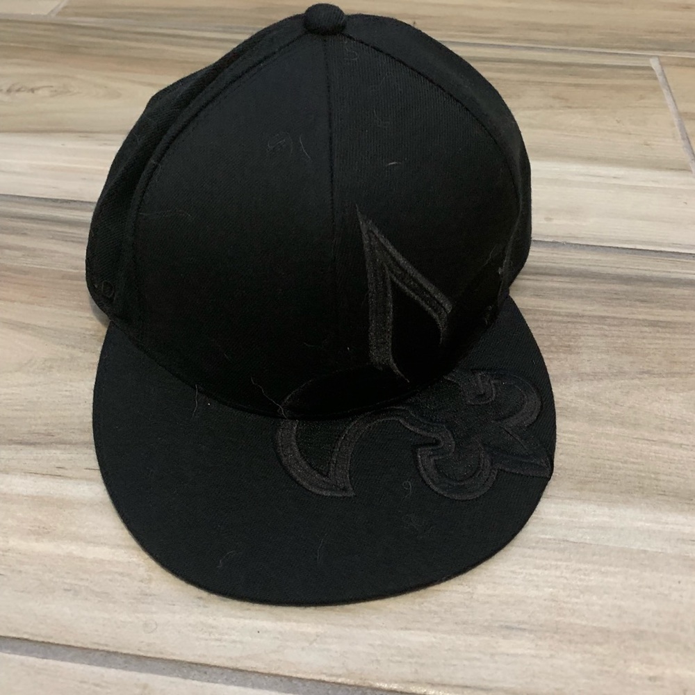 Black  Saints Flat Bill Hat NWT